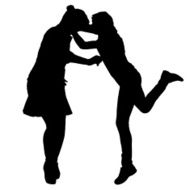 Vector silhouette of women N38