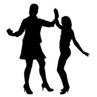 Vector silhouette of women N39