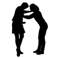 Vector silhouette of women N40