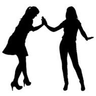 Vector silhouette of women N41