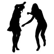 Vector silhouette of women N42