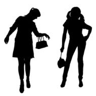 Vector silhouettes of women N45
