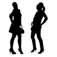 Vector silhouettes of women N46