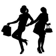 Vector silhouettes of women N47