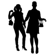 Vector silhouettes of women N48