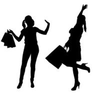 Vector silhouettes of women N49