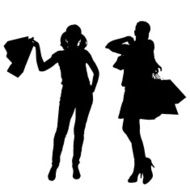 Vector silhouettes of women N50