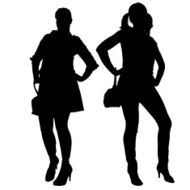 Vector silhouettes of women N51