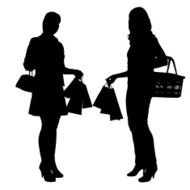 Vector silhouettes of women N52