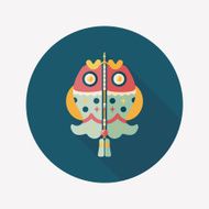 Chinese New Year lucky fish pendant flat icon eps10