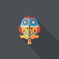 Chinese New Year lucky fish pendant flat icon eps10 N6