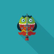 Chinese New Year lucky fish pendant flat icon eps10 N7