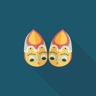 Embroidered shoes flat icon with long shadow eps10 N15