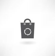 paper bag with arrow icon