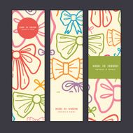 Vector colorful bows vertical banners set pattern background