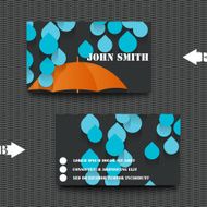 Business card template with autumn background