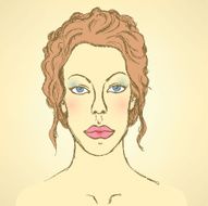 Sketch cute woman face