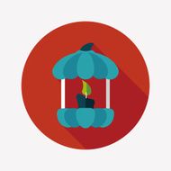 pumpkin candle flat icon with long shadow eps10 N15