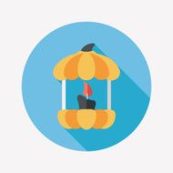 pumpkin candle flat icon with long shadow eps10 N16