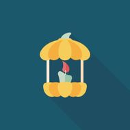 pumpkin candle flat icon with long shadow eps10 N17
