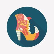 Halloween boot flat icon wtih long shadow eps10 N5