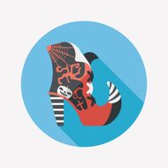 Halloween boot flat icon wtih long shadow eps10 N8