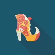 Halloween boot flat icon wtih long shadow eps10 N9