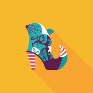Halloween boot flat icon wtih long shadow eps10 N10