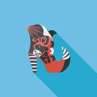 Halloween boot flat icon wtih long shadow eps10 N11