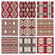 set of different seamless colored vintage geometric pattern tex N4