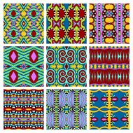 set of different seamless colored vintage geometric pattern tex N5