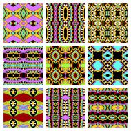 set of different seamless colored vintage geometric pattern N22