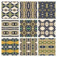 set of different seamless colored vintage geometric pattern tex N6