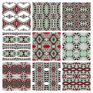 set of different seamless colored vintage geometric pattern tex N7