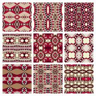 set of different seamless colored vintage geometric pattern tex N9