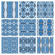 set of different seamless colored vintage geometric pattern tex N11