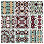 set of different seamless colored vintage geometric pattern tex N12