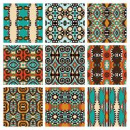 set of different seamless colored vintage geometric pattern tex N13