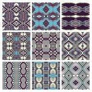 set of different seamless colored vintage geometric pattern tex N16