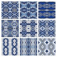 set of different seamless colored vintage geometric pattern tex N17