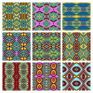 set of different seamless colored vintage geometric pattern tex N20