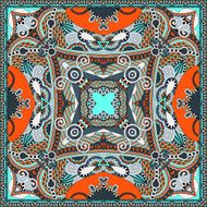 silk neck scarf or kerchief square pattern design in ukrainian N19