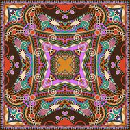 silk neck scarf or kerchief square pattern design in ukrainian N20