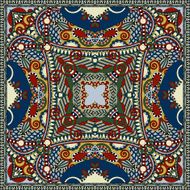 silk neck scarf or kerchief square pattern design in ukrainian N21