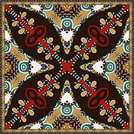 silk neck scarf or kerchief square pattern design in ukrainian N22