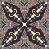 silk neck scarf or kerchief square pattern design in ukrainian N23