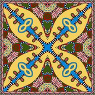 silk neck scarf or kerchief square pattern design in ukrainian N24