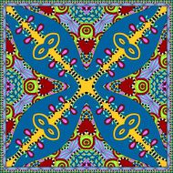 silk neck scarf or kerchief square pattern design in ukrainian N25