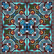 silk neck scarf or kerchief square pattern design in ukrainian N28