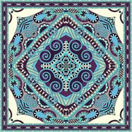 silk neck scarf or kerchief square pattern design in ukrainian N31